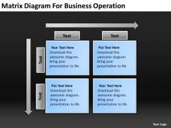 Business Process Flow Diagram Matrix For Operation Powerpoint Slides