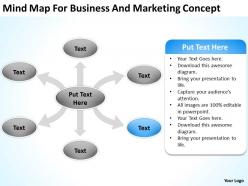 Business process flow diagram mindmap for and marketing concept powerpoint slides