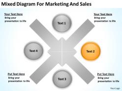 Business process flow diagram mixed for marketing and sales powerpoint slides