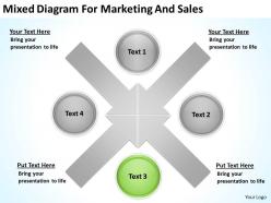 Business process flow diagram mixed for marketing and sales powerpoint slides