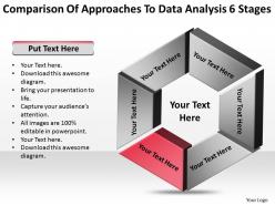 Business process flow diagram of approaches to data analysis 6 stages powerpoint templates