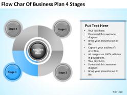 Business process flow diagrams char of plan 4 stages powerpoint slides