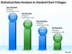 Business process flow diagrams data analysis stacked chart 4 stages powerpoint slides