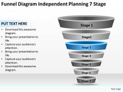 Business process flow diagrams funnel independent planning 7 stage powerpoint slides