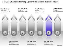 Business process flow diagrams pointing upwards to achieve target powerpoint templates