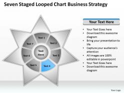 Business process flow diagrams seven staged looped chart strategy powerpoint templates