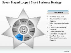 Business process flow diagrams seven staged looped chart strategy powerpoint templates