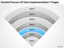 Business process flow diagrams stacked of data implementation 7 stages powerpoint slides