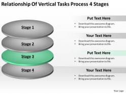 Business process flow relationship of vertical tasks 4 stages powerpoint slides