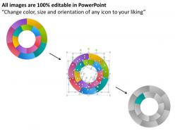 Business process flowchart concentric circular multicolored 7 stages powerpoint slides