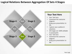 Business process flowchart logical relations between aggregation of sets 4 stages powerpoint slides