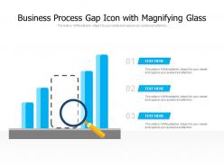 Business process gap icon with magnifying glass