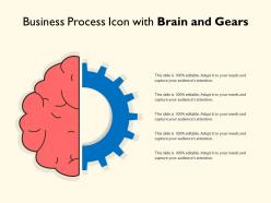Business process icon with brain and gears