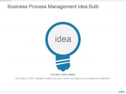 Business process management idea bulb powerpoint template slide
