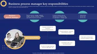 Business Process Manager Key Responsibilities Business Process Management System