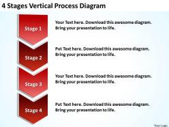 Business process model diagram 4 stages vertical powerpoint slides