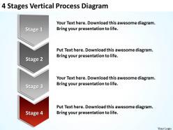 Business process model diagram 4 stages vertical powerpoint slides