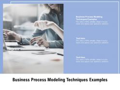 Business process modeling techniques examples ppt powerpoint presentation cpb