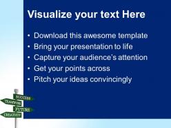 Business process presentation visio signpost metaphor success ppt designs powerpoint