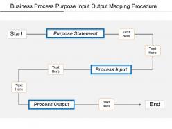 Business process purpose input output mapping procedure