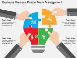Business process puzzle team management flat powerpoint design