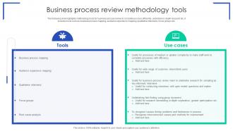 Business Process Review Methodology Tools