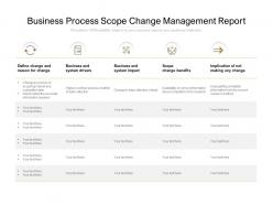 Business process scope change management report
