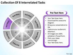 Business process workflow diagram collection of 8 interrelated tasks powerpoint slides