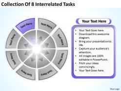 Business process workflow diagram collection of 8 interrelated tasks powerpoint slides