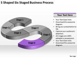 Business process workflow diagram examples shaped six staged businesproces powerpoint templates 0515