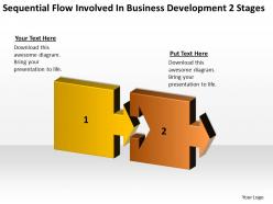 Business process workflow diagram involved development 2 stages powerpoint templates