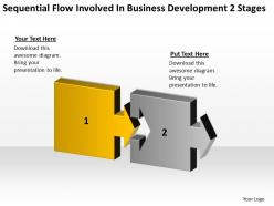 Business process workflow diagram involved development 2 stages powerpoint templates