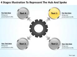 Business processes 4 stages illustration to represent the hub and spoke powerpoint templates