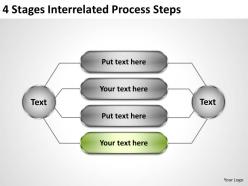 Business processes 4 stages interrelated steps powerpoint templates