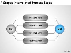 Business processes 4 stages interrelated steps powerpoint templates