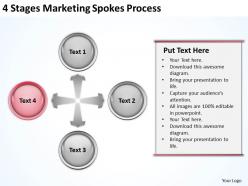 Business processes 4 stages marketing spokes powerpoint templates