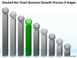 Business processes stacked bar chart growth 9 stages powerpoint templates