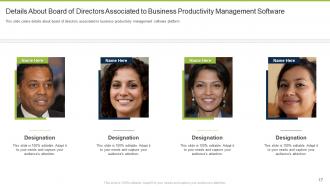 Business productivity management software pitch deck ppt template