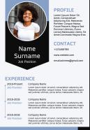 Business professional resume sample a4 cv template