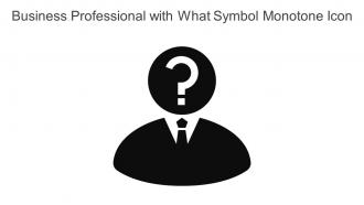Business Professional With What Symbol Monotone Icon In Powerpoint Pptx Png And Editable Eps Format