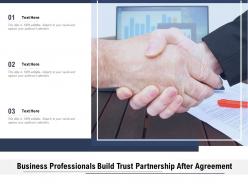 Business professionals build trust partnership after agreement