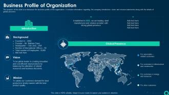 Business Profile Of Organization Business Intelligence Strategy For Data Driven Decisions