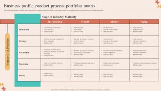 Business Profile Product Process Portfolio Matrix