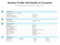 Business Profile With Details Of Company