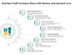 Business Profit Increase Ways With Money And Upward Icon