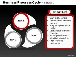 Business progress cycle 3 stages powerpoint templates graphics slides 0712