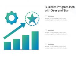Business progress icon with gear and star