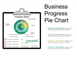 Business Progress Pie Chart Example Ppt Presentation