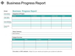 Business progress report good ppt example
