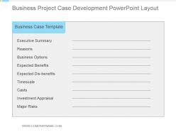 Business project case development powerpoint layout